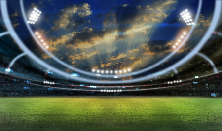 stadium in lights and flashes 3D rendering.の写真素材