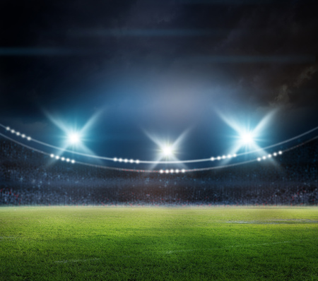 stadium in lights and flashes 3D rendering.の写真素材
