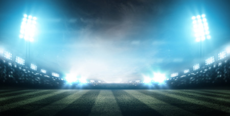 lights at night and stadiumの写真素材
