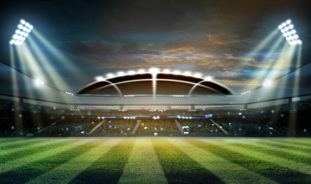 lights at night and stadium 3D rendering.の写真素材
