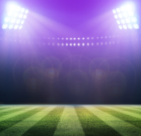 lights at night and stadiumの写真素材