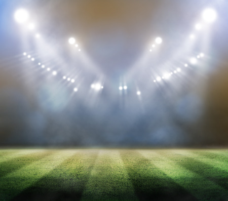 lights at night and stadiumの写真素材