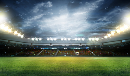 stadium in lights and flashes 3D rendering.の写真素材