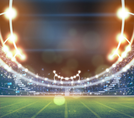 lights at night and stadium 3Dの写真素材