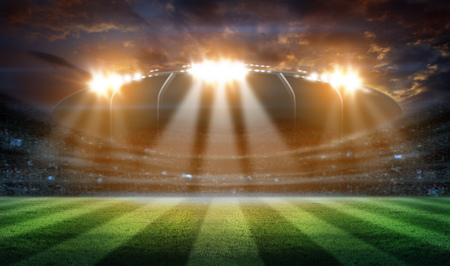 stadium in lights and flashes 3d.の写真素材
