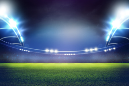 stadium in lights and flashes 3D rendering.の写真素材