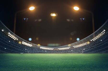 lights at night and stadium 3d renderの写真素材
