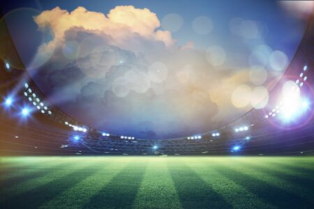 lights at night and stadium 3D rendering.の写真素材