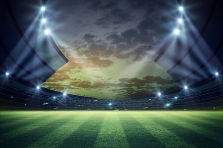 lights at night and stadium 3D rendering.の写真素材
