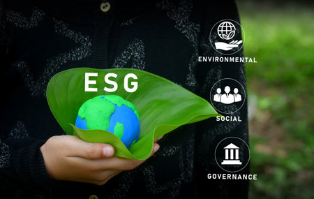 ESG concept of environmental, social and governance in sustainable and ethical business,の写真素材