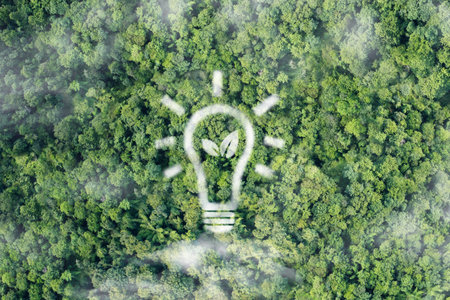 Environmental technology concept. sustainable ESG modernization development by using technology of renewable resourcesの写真素材