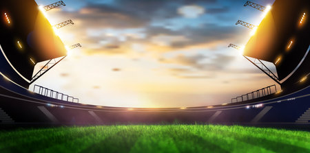 lights at night and stadium 3d render,の写真素材