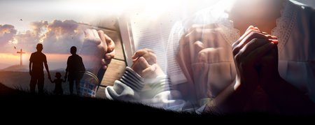 Christian Religion concept background. card design template.の写真素材