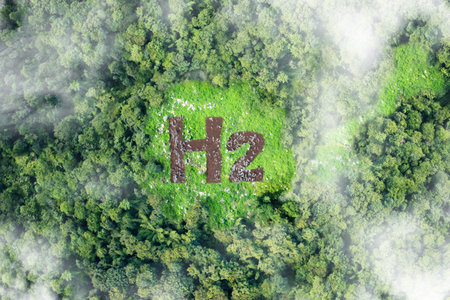 H2 hydrogen innovation zero emissions technology.の写真素材