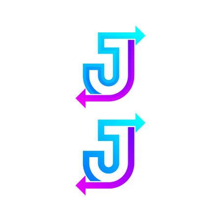 Letter J logo design vector. Arrow sign.Business symbolのイラスト素材