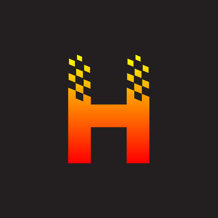 Letter H logo,fast speed, moving,delivery,Digital and Technology for your Corporate identityのイラスト素材