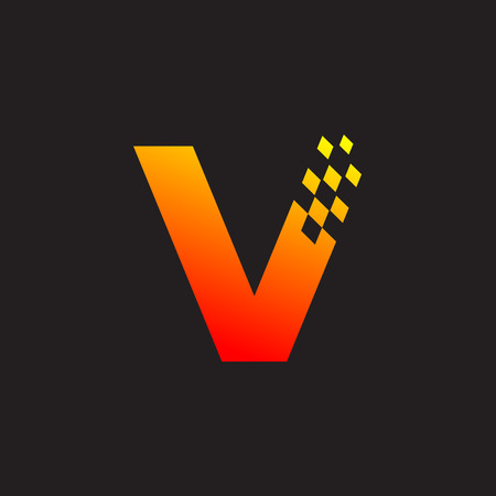 Letter V logo,fast speed, moving,delivery,Digital and Technology for your Corporate identityのイラスト素材