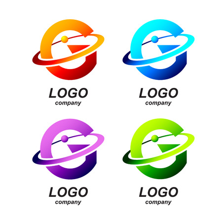 Abstract letter G round ring shape business logo design template.circle ring logo,gold impossible font,symbol,alphabet,corporate identity symbol conceptのイラスト素材