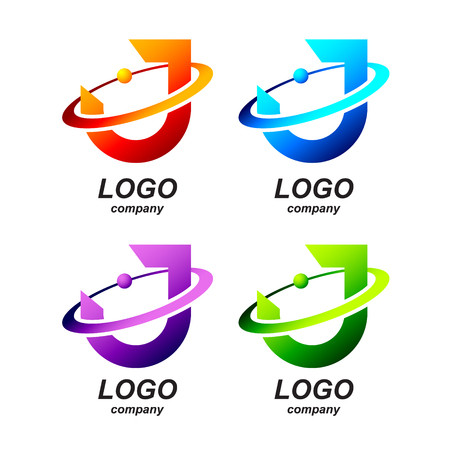 Abstract letter J round ring shape business logo design template.circle ring logo,gold impossible font,symbol,alphabet,corporate identity symbol conceptのイラスト素材