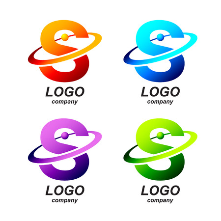 Abstract letter S round ring shape business logo design template.circle ring logo,gold impossible font,symbol,alphabet,corporate identity symbol conceptのイラスト素材