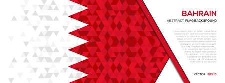 Abstract polygon Geometric Shape background.Bahrain flagのイラスト素材