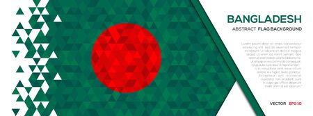 Abstract polygon Geometric Shape background.Bangladesh flagのイラスト素材