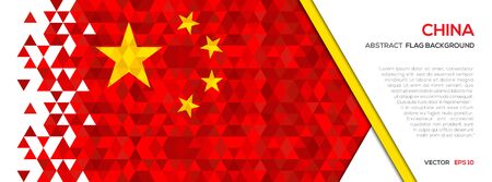 Abstract polygon Geometric Shape background.China flagのイラスト素材