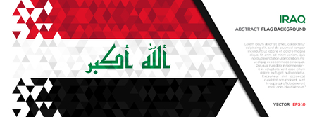 Abstract polygon Geometric Shape background.Iraq flagのイラスト素材