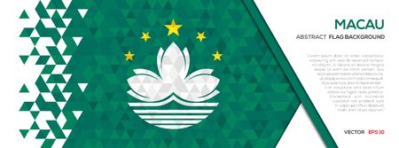 Abstract polygon Geometric Shape background.Macau flagのイラスト素材