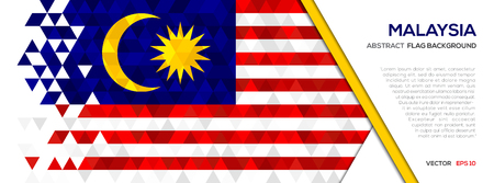 Abstract polygon Geometric Shape background.Malaysia flagのイラスト素材