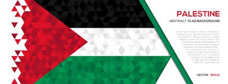 Abstract polygon Geometric Shape background.Palestine flagのイラスト素材