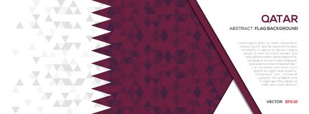 Abstract polygon Geometric Shape background.Qatar flagのイラスト素材