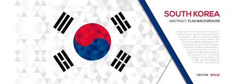 Abstract polygon Geometric Shape background.South Korea flagのイラスト素材