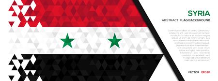 Abstract polygon Geometric Shape background.Syria flagのイラスト素材