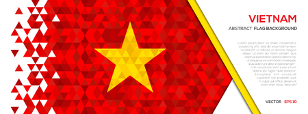 Abstract polygon Geometric Shape background.Vietnam flagのイラスト素材
