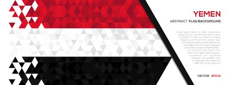 Abstract polygon Geometric Shape background.Yemen flagのイラスト素材