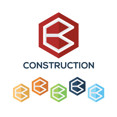 Letters B set,Hexagon vector logo design templateのイラスト素材