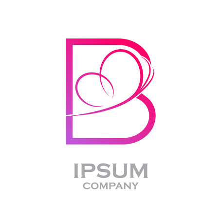 Letter B logo,Butterfly, beauty and fashion logoのイラスト素材
