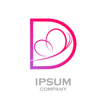 Letter D logo,Butterfly, beauty and fashion logoのイラスト素材