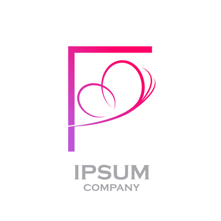 Letter F logo,Butterfly, beauty and fashion logoのイラスト素材