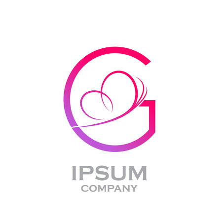 Letter G logo,Butterfly, beauty and fashion logoのイラスト素材