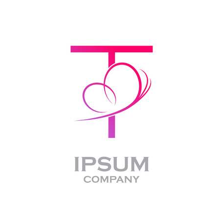 Letter T logo,Butterfly, beauty and fashion logoのイラスト素材