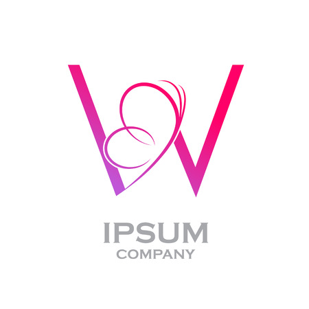 Letter W logo,Butterfly, beauty and fashion logoのイラスト素材