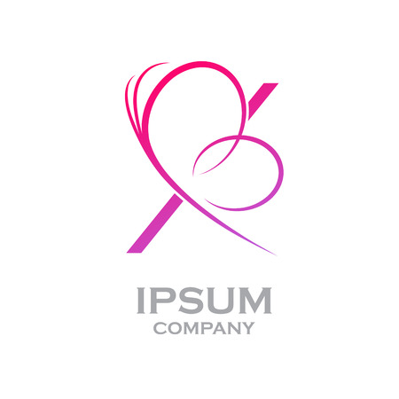 Letter X logo,Butterfly, beauty and fashion logoのイラスト素材