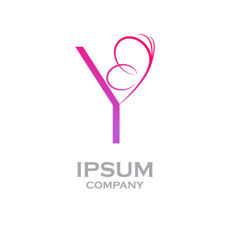 Letter Y logo,Butterfly, beauty and fashion logoのイラスト素材