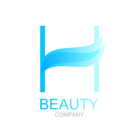 Abstract letter H logo design template with beauty spa salons yogaのイラスト素材