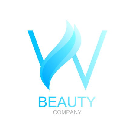 Abstract letter W logo design template with beauty spa salons yogaのイラスト素材