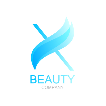 Abstract letter X logo design template with beauty spa salons yogaのイラスト素材