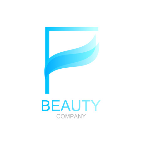 Abstract letter F logo design template with beauty spa salons yogaのイラスト素材