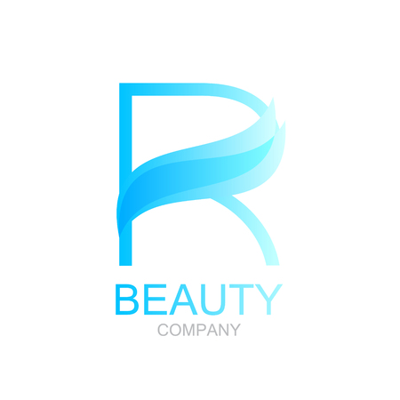 Abstract letter R logo design template with beauty spa salons yogaのイラスト素材